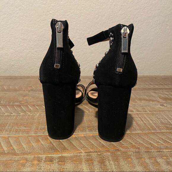 New RAYE Lois Studded Black Suede Heels - Picture 6 of 7
